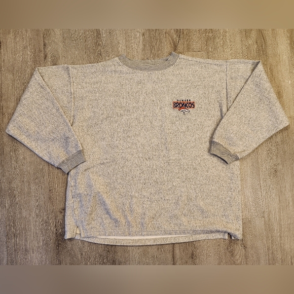 Vintage Denver Broncos Sweatshirt Logo Script Mens Size XL NFL Pro Player - Picture 1 of 7